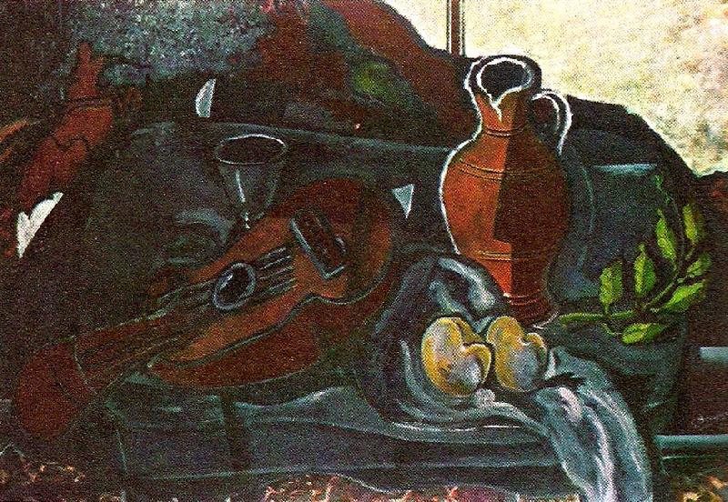 georges braque mandolin glas kruka och frukt china oil painting image